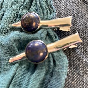 Handmade Lapis Hair Clips